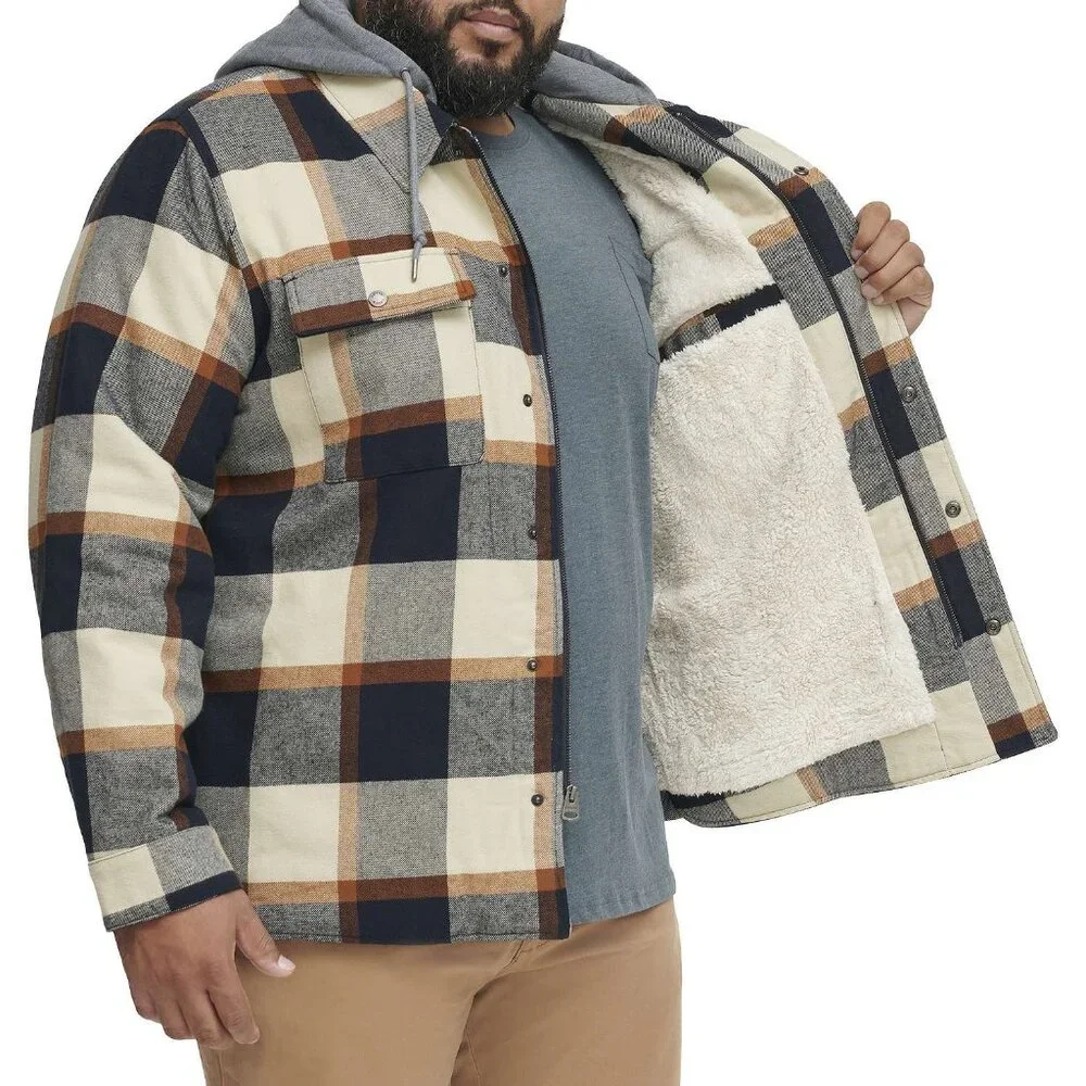 Levi's Plaid Sherpa Lined Hooded Shirt Jacket 3XL